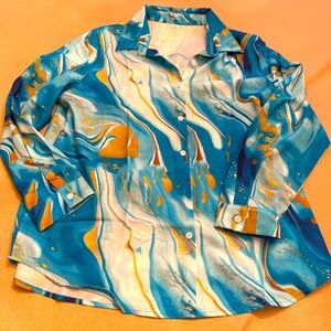 Vibrant Blue button down Shirt